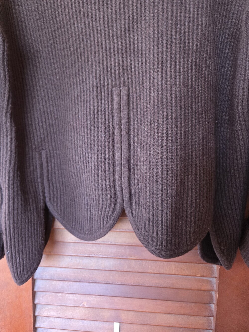 Chloe Kristyn Mink Anna Scallop Hem Turtleneck Sweater Burgundy Brown Size S - Picture 4 of 10